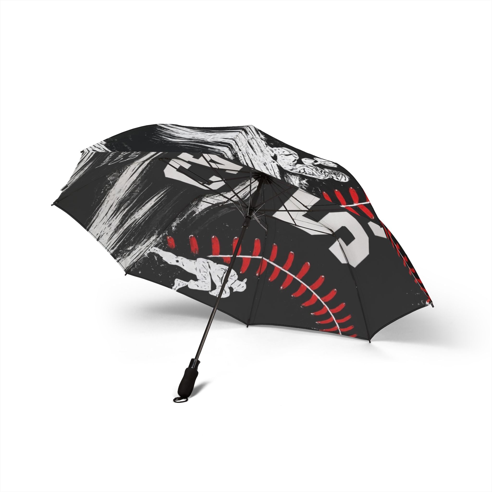 Baseball Team Number Semi-Automatic Umbrella — Foldable Rain Umbrella with 21 CAM Design