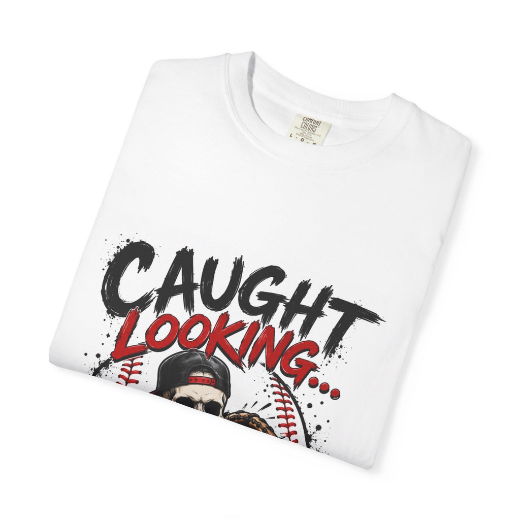 Baseball Skeleton T-Shirt — "Caught Looking Like a Skeleton" Graphic Tee