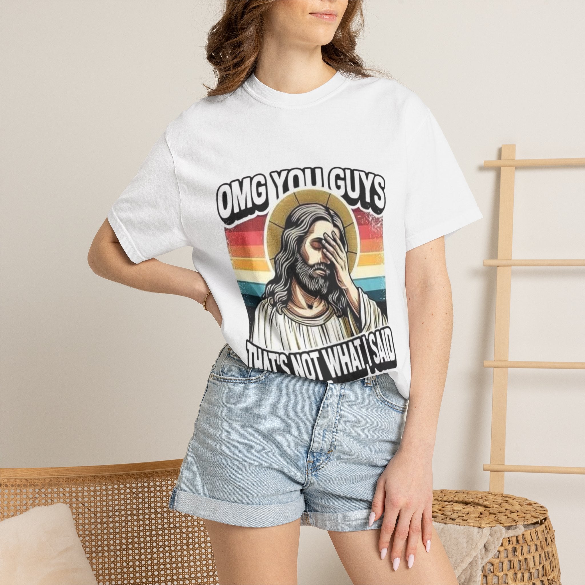 Funny Jesus Facepalm T-Shirt – "OMG You Guys, That's Not What I Said" Graphic Tee