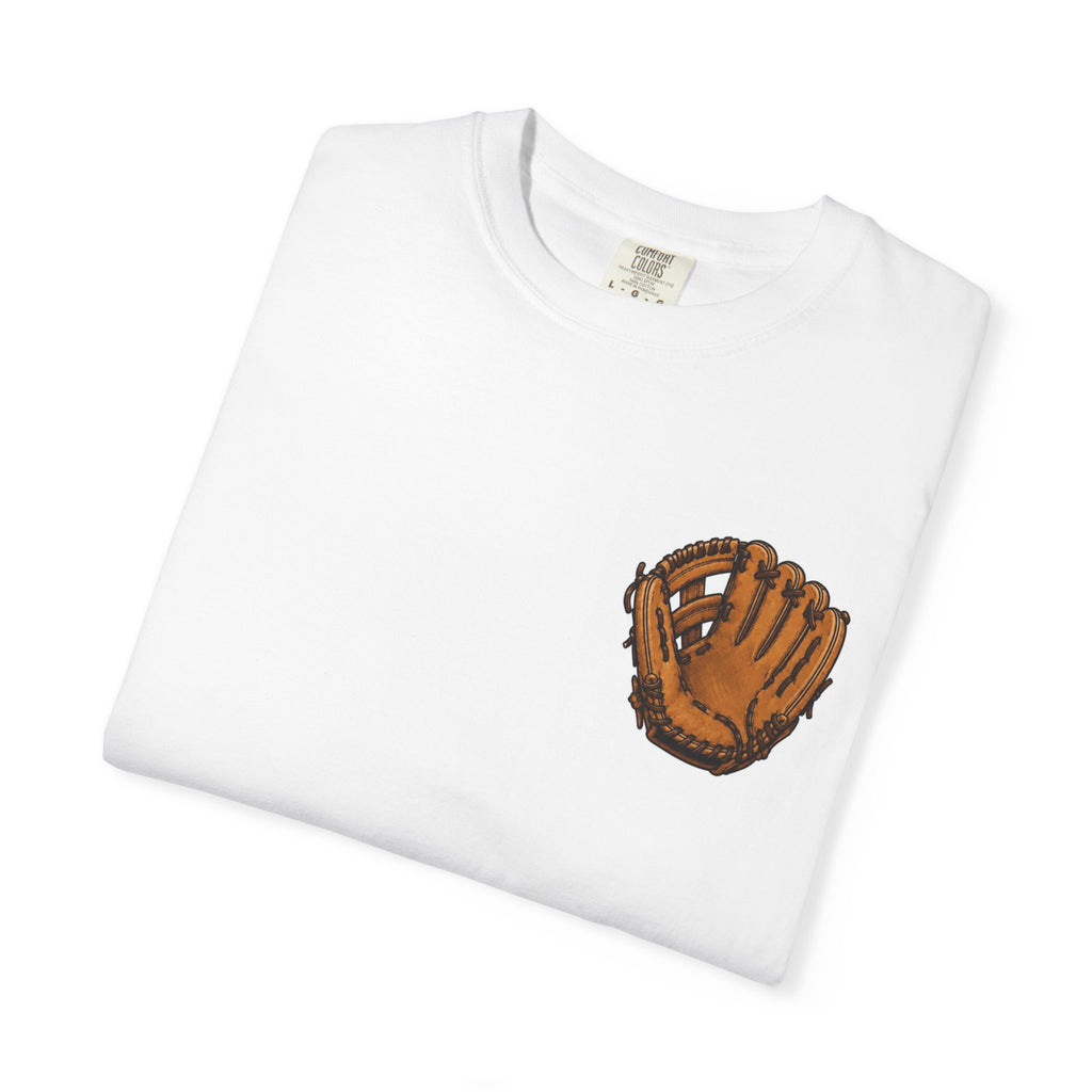 Baseball T-Shirt — "Calm Your Mitts" Graphic Tee (Retro Glove Design)