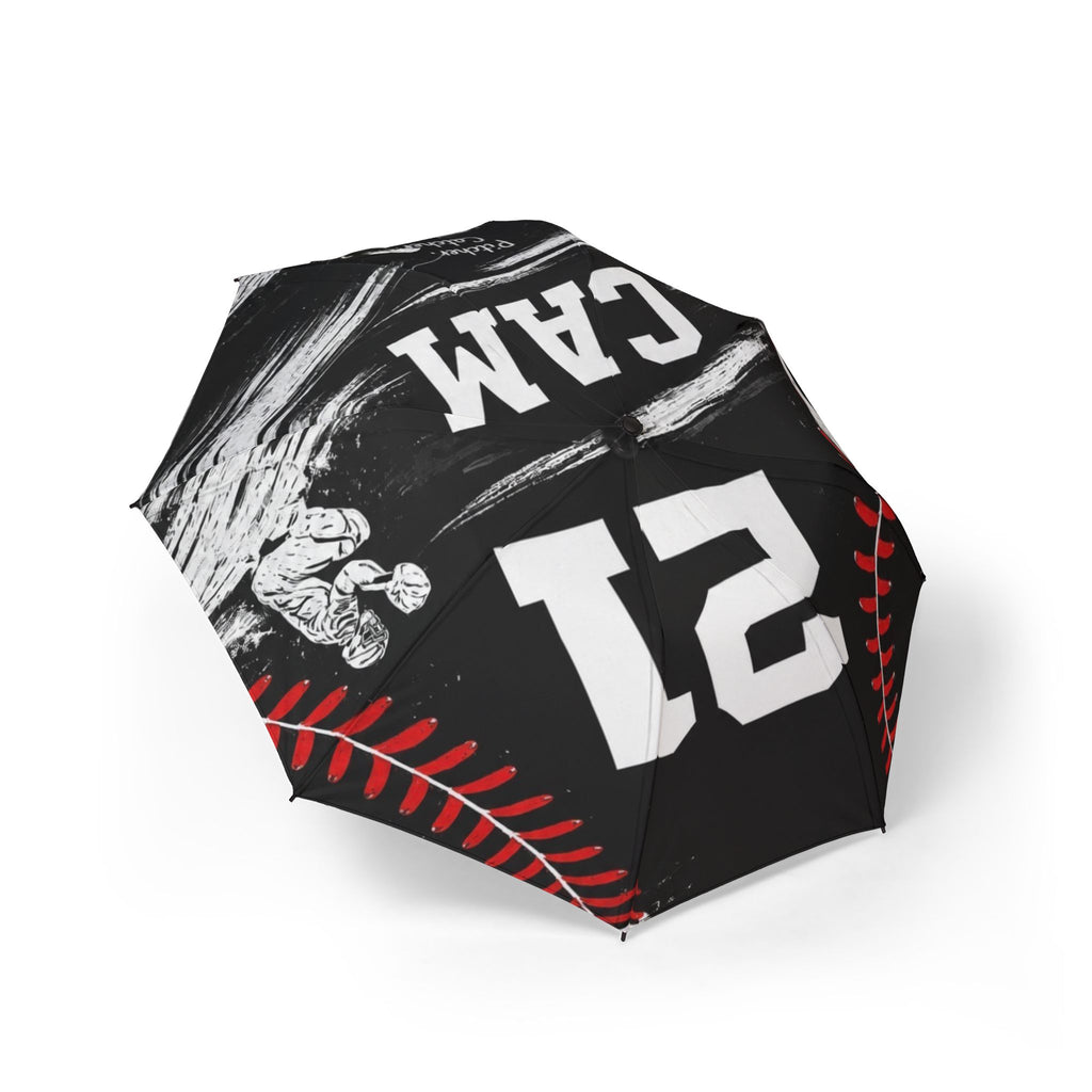 Baseball Team Number Semi-Automatic Umbrella — Foldable Rain Umbrella with 21 CAM Design